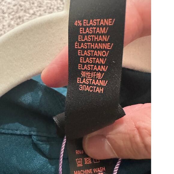 Savage X Fenty Women's Snakeskin Print Long Satin Robe Emerald Green, size L - Picture 8 of 11